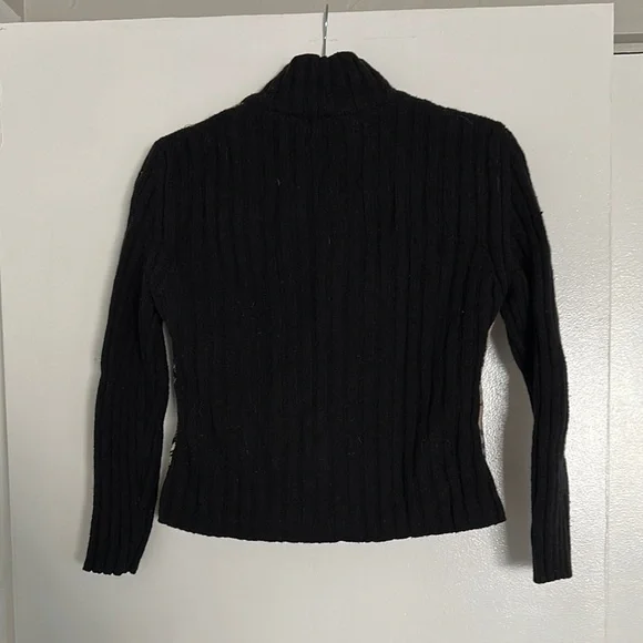 Burberry Plaid Front Ribbed Zip Up Sweater - Picture 5 of 6